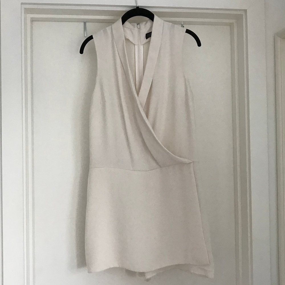 Topshop offwhite romper with skirt overlay